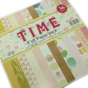 Scrapbooking Paper Pad | 36 Fogli | 20x20 cm/ 8x8 pollici | 160gsm | Cartoncino con Motivo | Forniture per Crafting e Progetti DIY