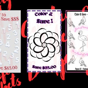 3 Pack Savings Challenges - Mini - Low Denomination - A6 Size - cash stuffing challenges