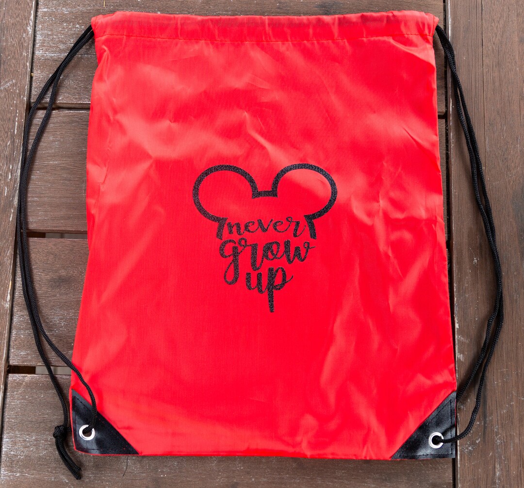 Custom Drawstring Backpack Personalized Never Grow up Etsy
