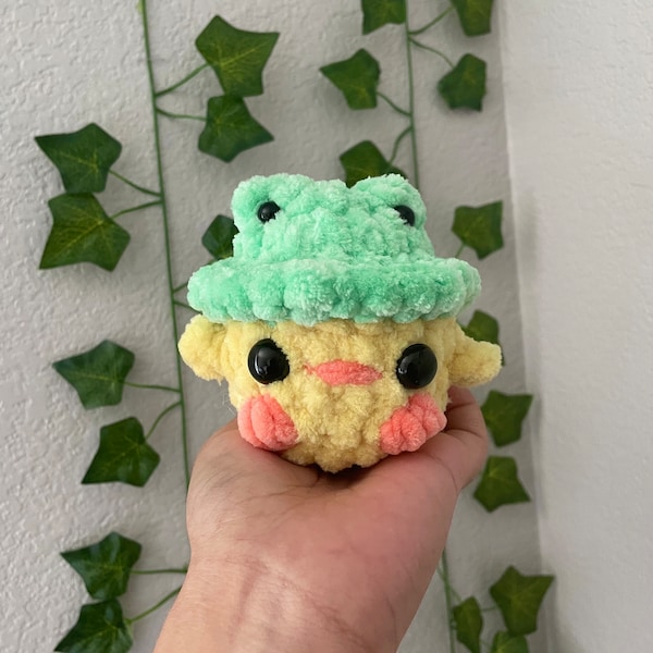 Crochet Chick with a Froggy Hat