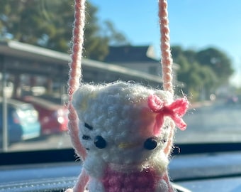 Vintage-Hello Kitty Pink Crochet Oversize Wrap Hair Clip How To Crochet HELLO KİTTY Hair Clips - YouTube main image 3