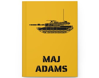 Army Tanker Hardcover Journal Matte, M1 Abrams Tank Notebook, Officer, Enlisted, NCO Gift, gift for him or her