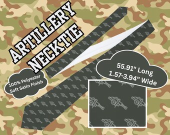 Military Artillery Necktie, Marine Artillery Tie, Olive Green Necktie, Military Gift for Men, Veteran Gift, Groomsmen Tie, Officer Tie