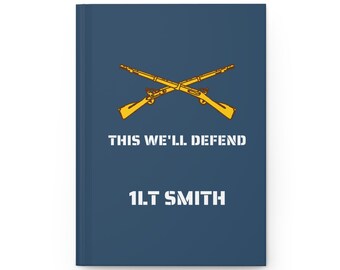 Infantry Personalized Notebook Journal | Hardcover Matte Military Notebook | Gift for Infantry Officer |