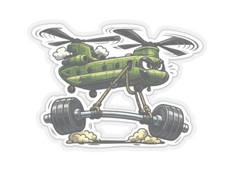 Chinook Barbell Sticker CH47 Helicopter Decal Military Aviation Gym Fitness Army Pilot Sticker