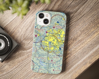 Customizable Aviation VFR Sectional Cell Phone Case Personalize Your Phone! Gift for Pilot, for him or her, airplane, map