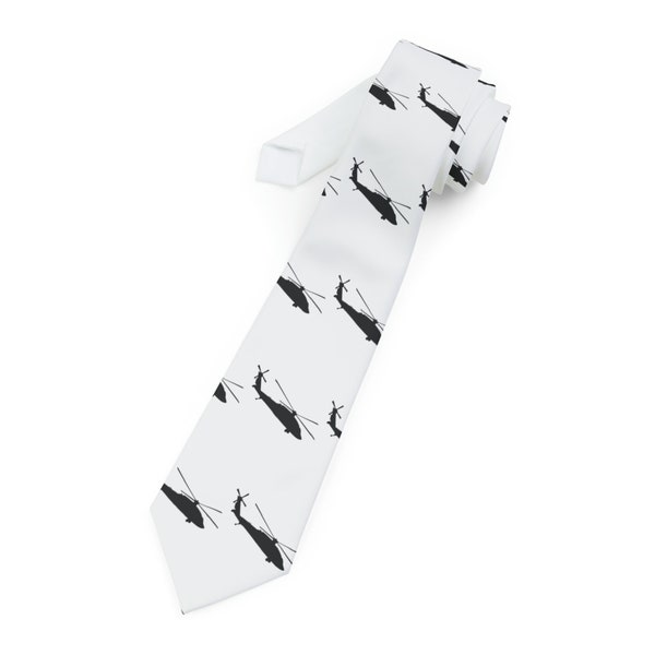 UH60 Blackhawk Helicopter Necktie, Army Helicopter Pilot Tie,