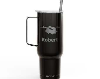 Chinook Pilot Gift Tumbler 40oz, CH-47 Helicopter Cup, Army Aviation Gift, Personalized Pilot Tumbler, Flight Crew Gift, Military Travel Mug