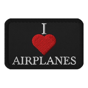 I love Airplanes Patch for Pilot, Gift for pilot, aviation lover, plane lover gift, children backpack patch, helmet patch