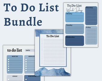 To Do List Bundle, Instant Download, Printable, Daily To Do List, Task Management, Printable To Do List, Printable Planner, To Do Lists