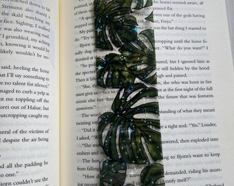 Monstera Transparent Holographic Bookmark | Stained Glass Bookmarks | Fantasy Inspired | 2" x 8"