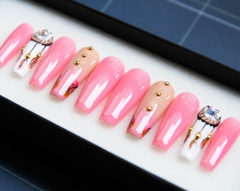 Dreamcatcher Press On Nails | Pink Ombre, Festive Nail Art
