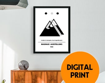 Downloadable print, Bauhaus Poster, Mid Century Modern, Abstract Art, Home Decor, PDF, Multi Dimensions