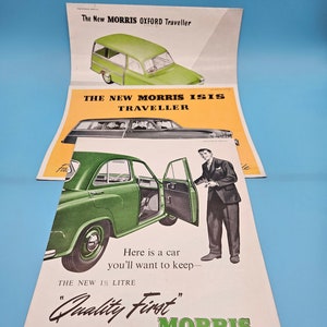 1956 Morris Automobiles Brochures..3 Pack...Oxford...Isis Traveller...Oxford Traveller
