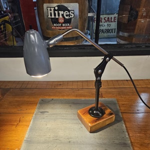 Singer SLF4 Machinists Lamp...Restored 1950&#39;s Singer Articulating Work Lamp...Boot Factory Salvage...Unique Repurposed Desk Lamp