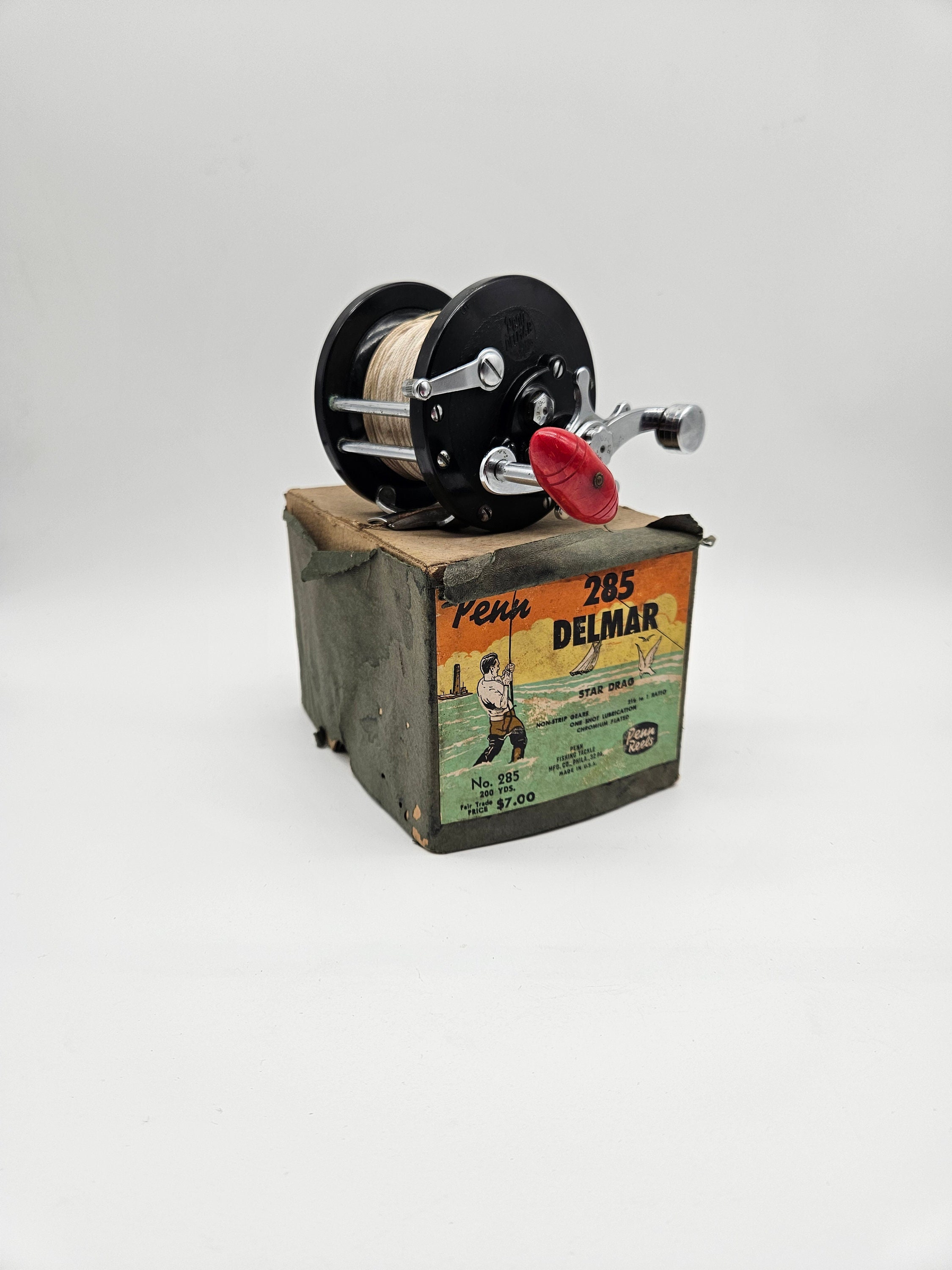 ファッションの Vintage With Box Original Reelin Fishing Delmar #285 Penn その他