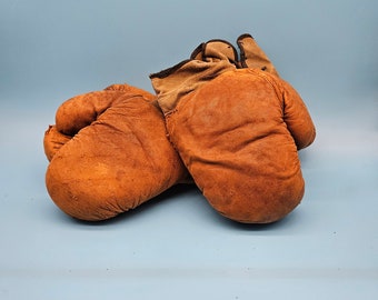1930's 2 Pairs of Childs Boxing Gloves...Leather Set Made by Eaton's...Canadian Made
