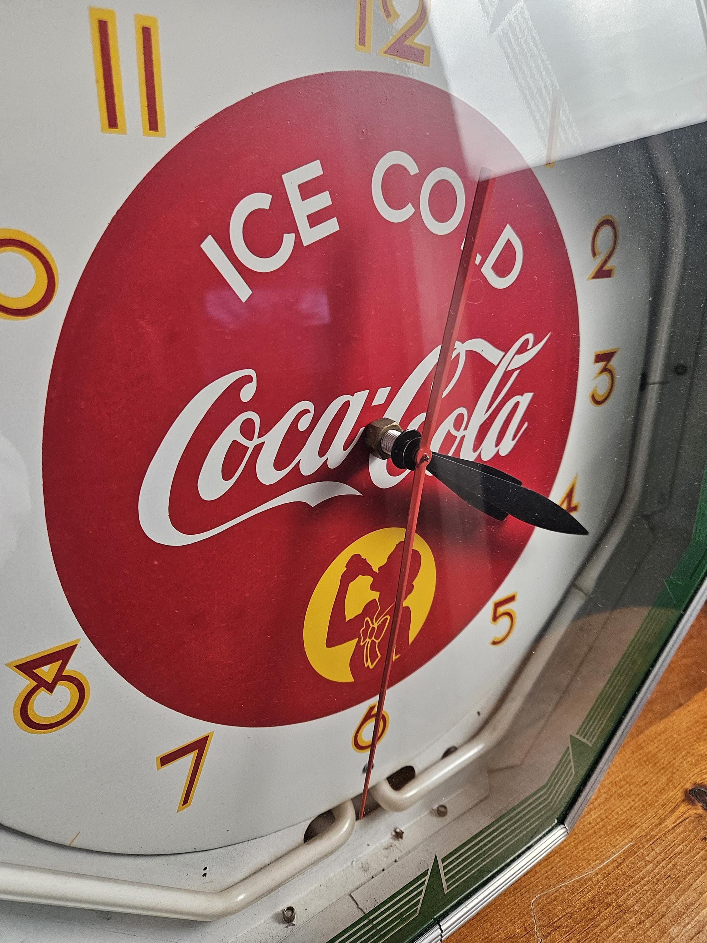 Coca-Cola レトロクロック 八角形 Coca-Cola レトロクロック 八角形 Coca-cola Octagon Neon Clock, 1941