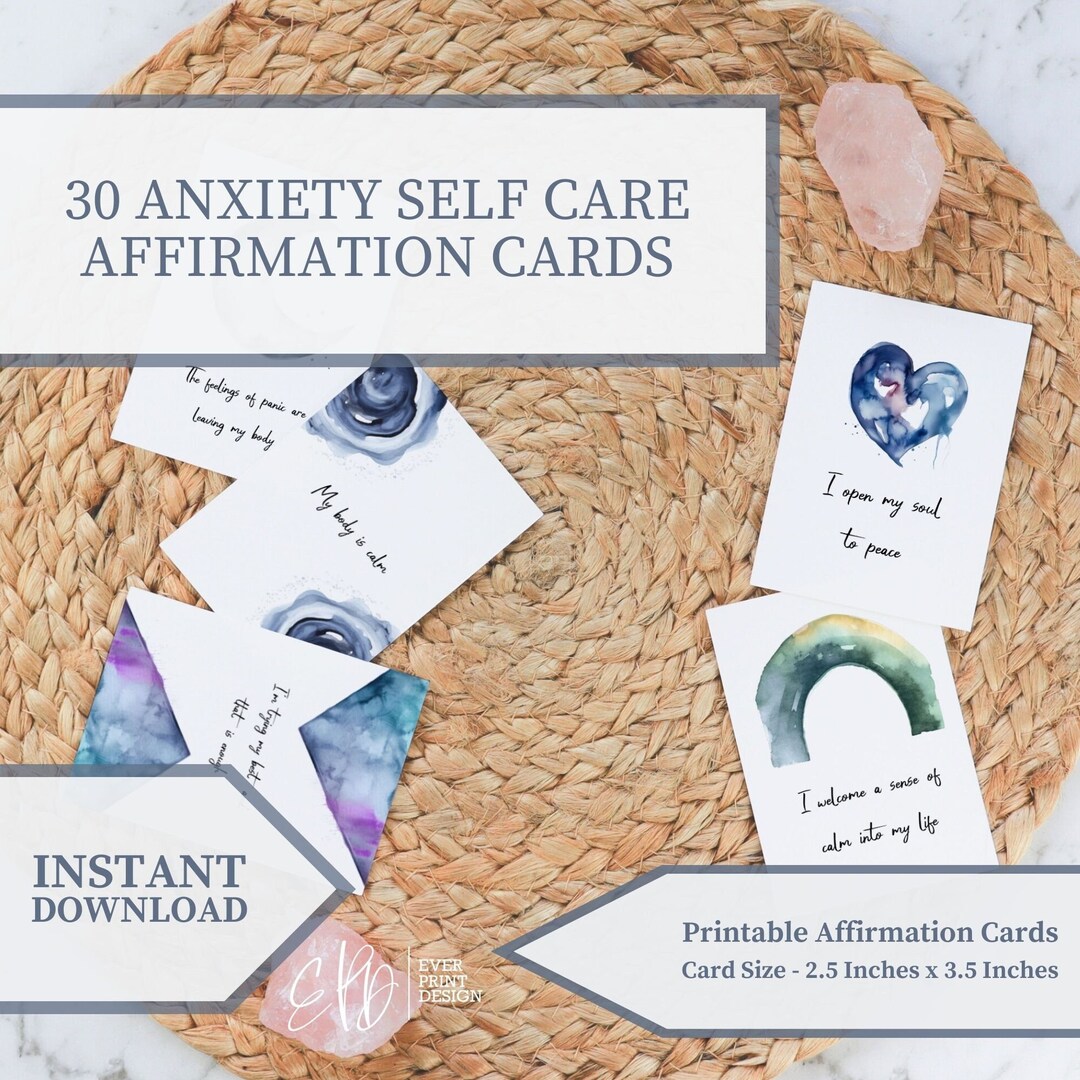 30 Affirmation Cards Quote Cards, Affirmation Station Cards, Anxiety ...