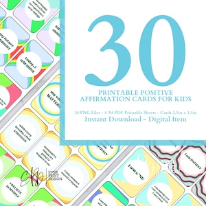 Positive Affirmation Cards For Kids, Mindfulness for kids, Quote cards, Affirmation Station, Printable Affirmation Cards for Kids,