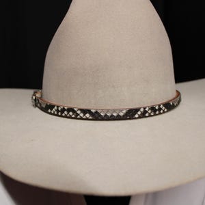Python snakeskin leather hatband