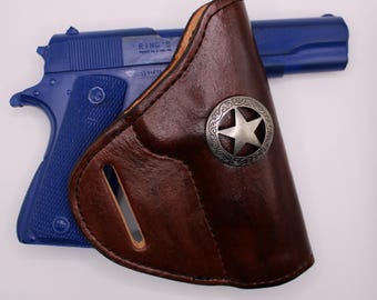Ww2 Gear US WW2 Style M1916 Colt 1911 .45 Utility Holster W/ Flap Colt Saa Holster