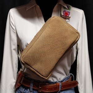 Embossed Leather Belt Bag