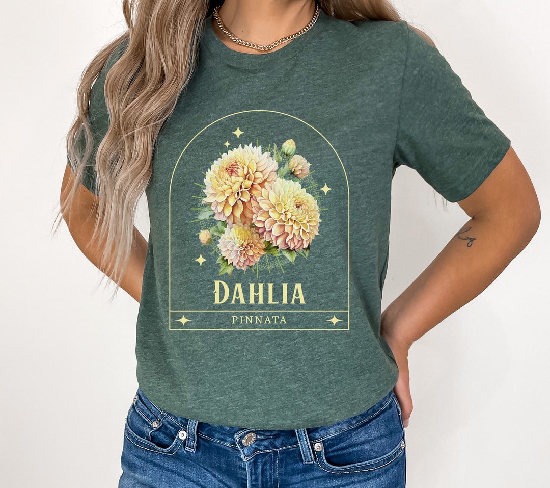 Pretty Dahlia Pinnata Tshirt, Gift for Dahlia Lover, Cut Flowers Pink ...