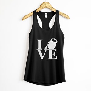 Kettlebell Racerback Gym Workout Tank | LOVE Crossfit Fitness Gift