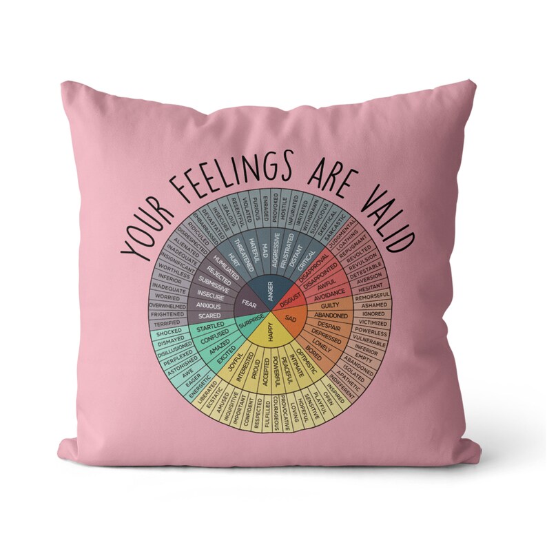 Your Feelings Are Valid Pillow Wheel of Emotions Throw Pillow Etsy
