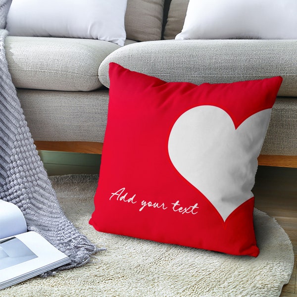 Customized Love Pillow Cover, Heart Pillow Gift for Her, Gift for Him, Wedding Gift, Valentines Pillow Cover, Decoration Sweet Pillowcase