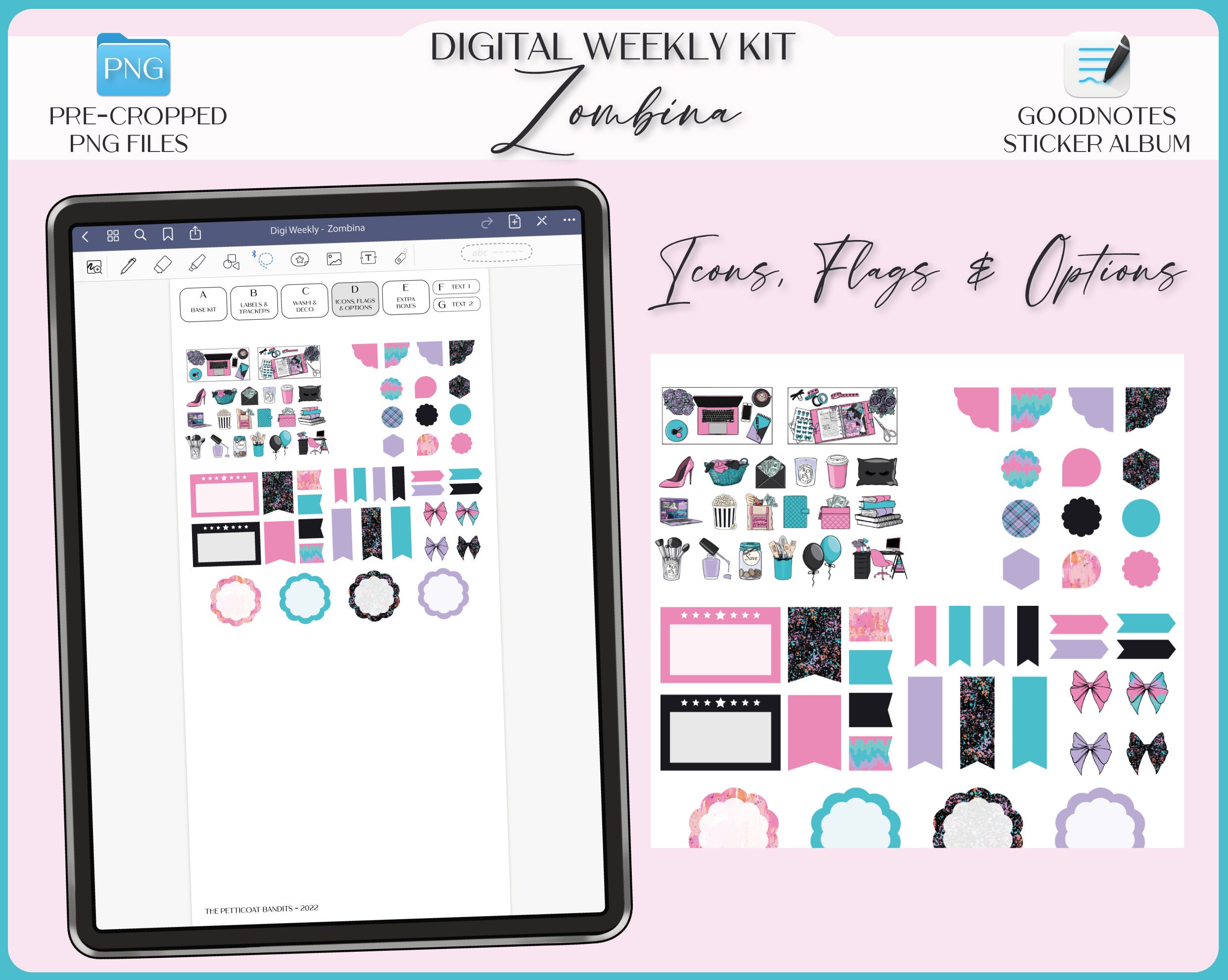 Digital Stickers for Goodnotes | Weekly Planner Kit | iPad Goodnotes ...