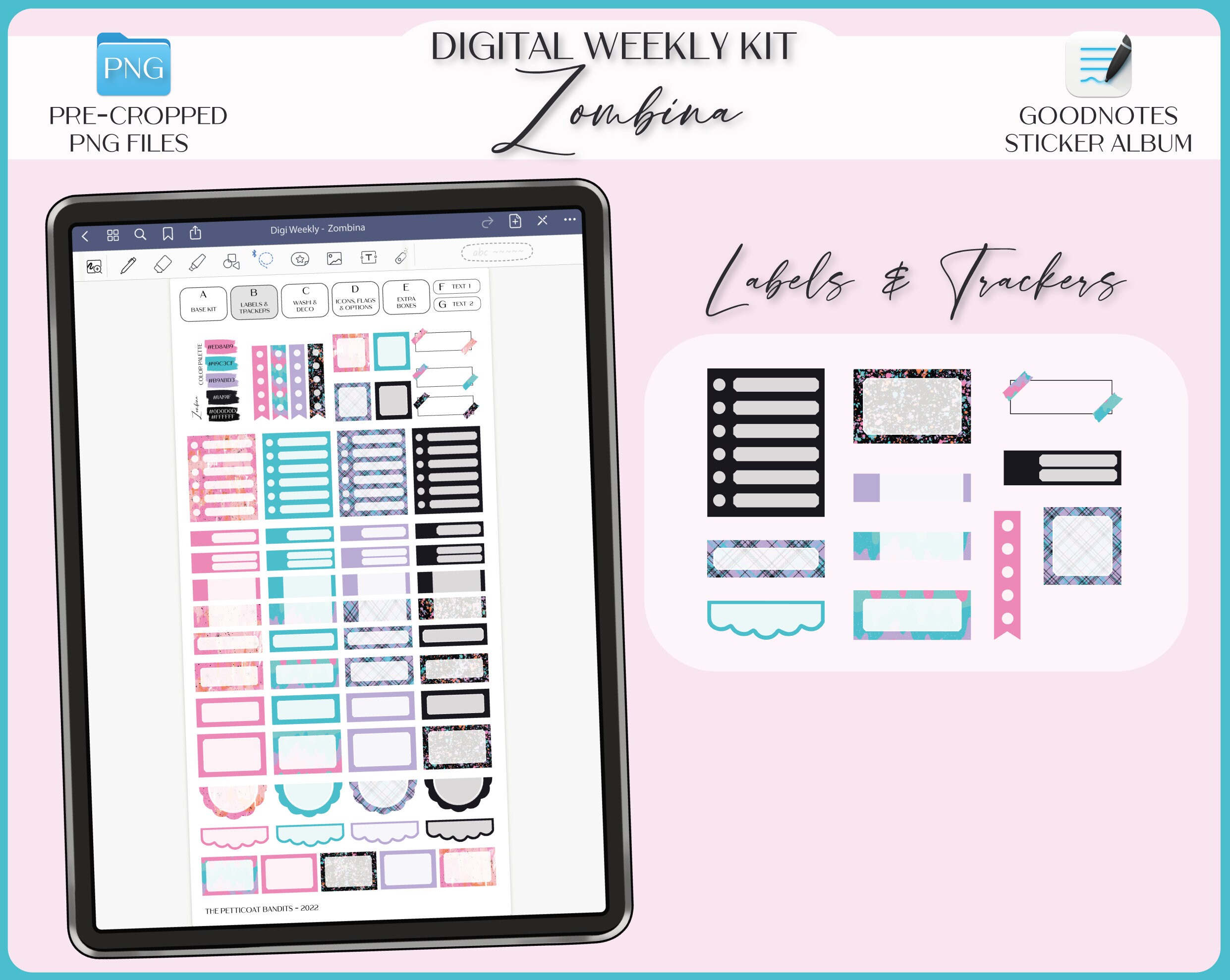 Digital Stickers for Goodnotes | Weekly Planner Kit | iPad Goodnotes ...