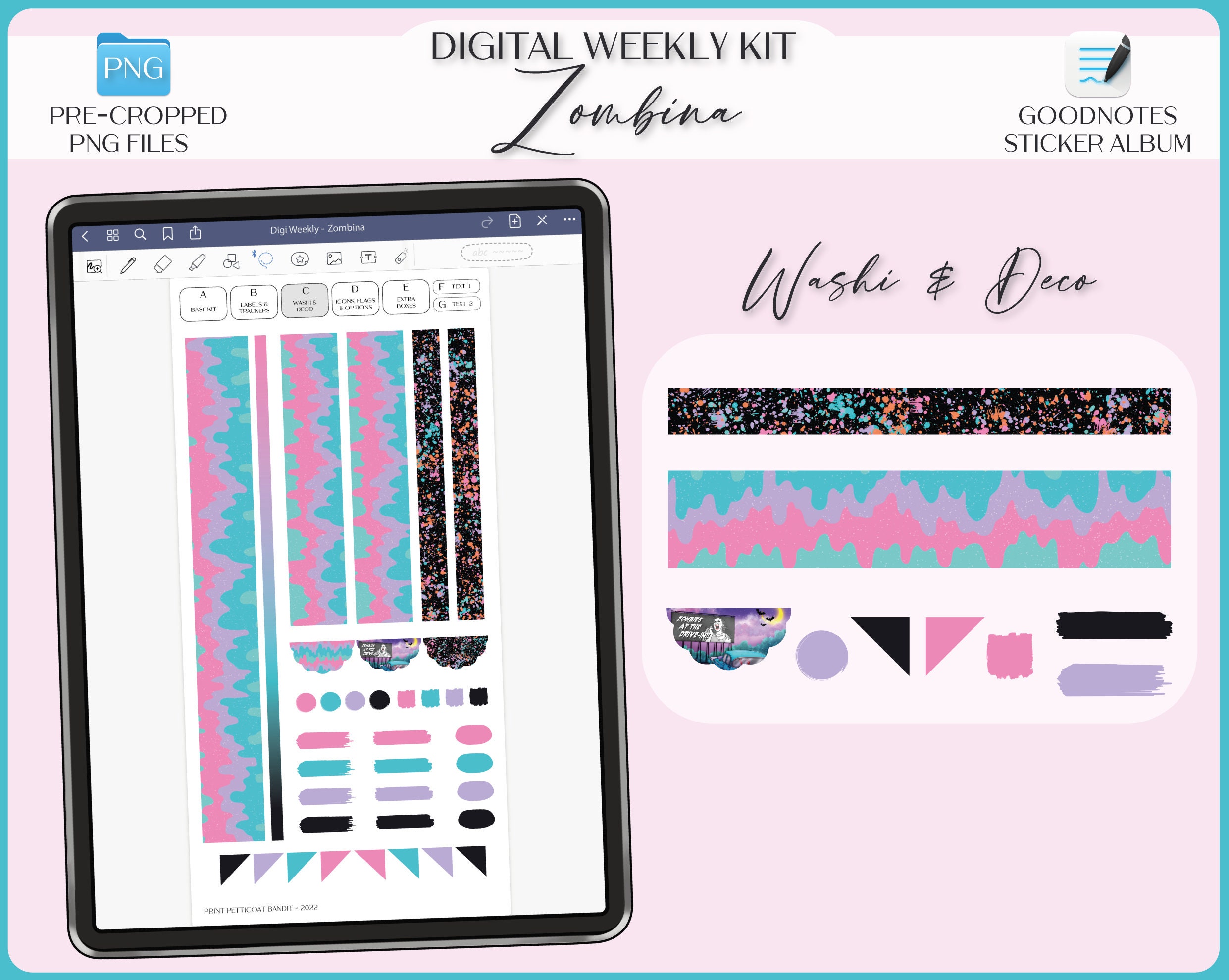 Digital Stickers for Goodnotes | Weekly Planner Kit | iPad Goodnotes ...