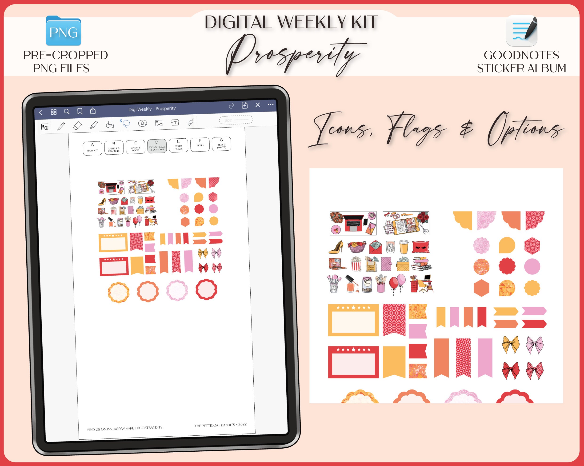 Digital Stickers for Goodnotes Weekly Planner Kit iPad Goodnotes ...