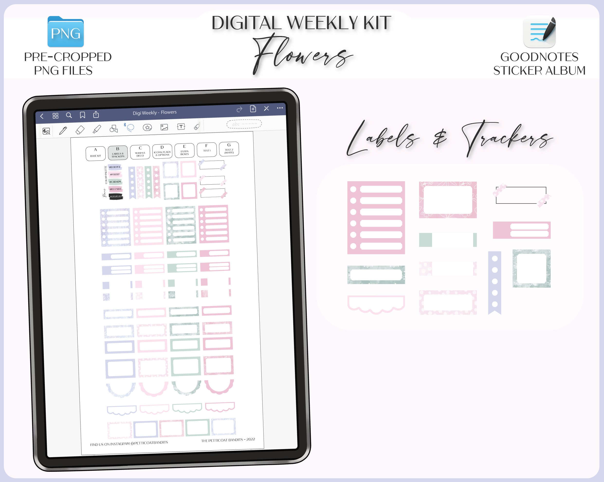 Digital Stickers for Goodnotes Weekly Planner Kit iPad Goodnotes ...