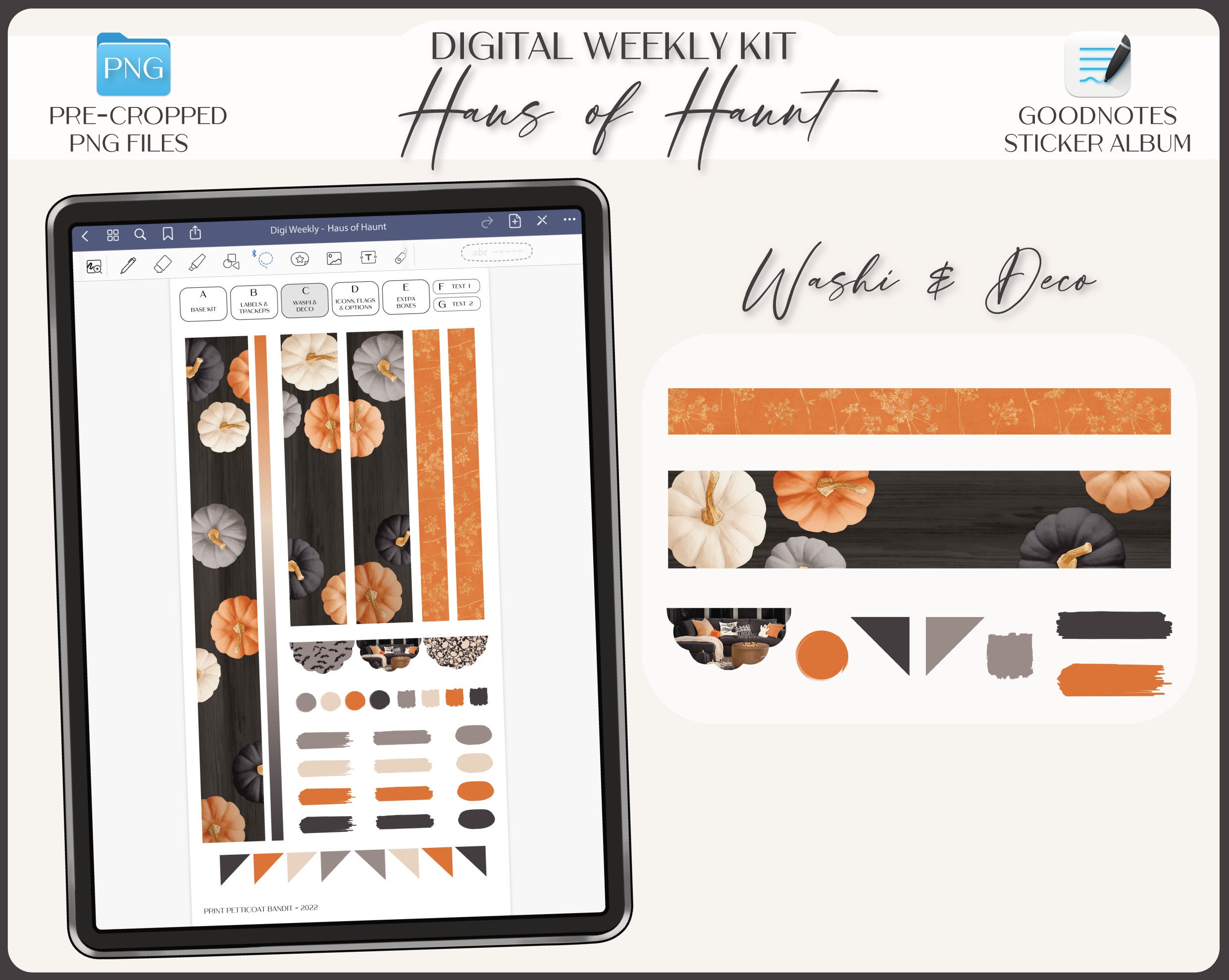 Digital Stickers for Goodnotes Weekly Planner Kit iPad Goodnotes ...