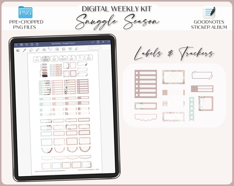 Digital Stickers for Goodnotes Weekly Planner Kit iPad Goodnotes ...