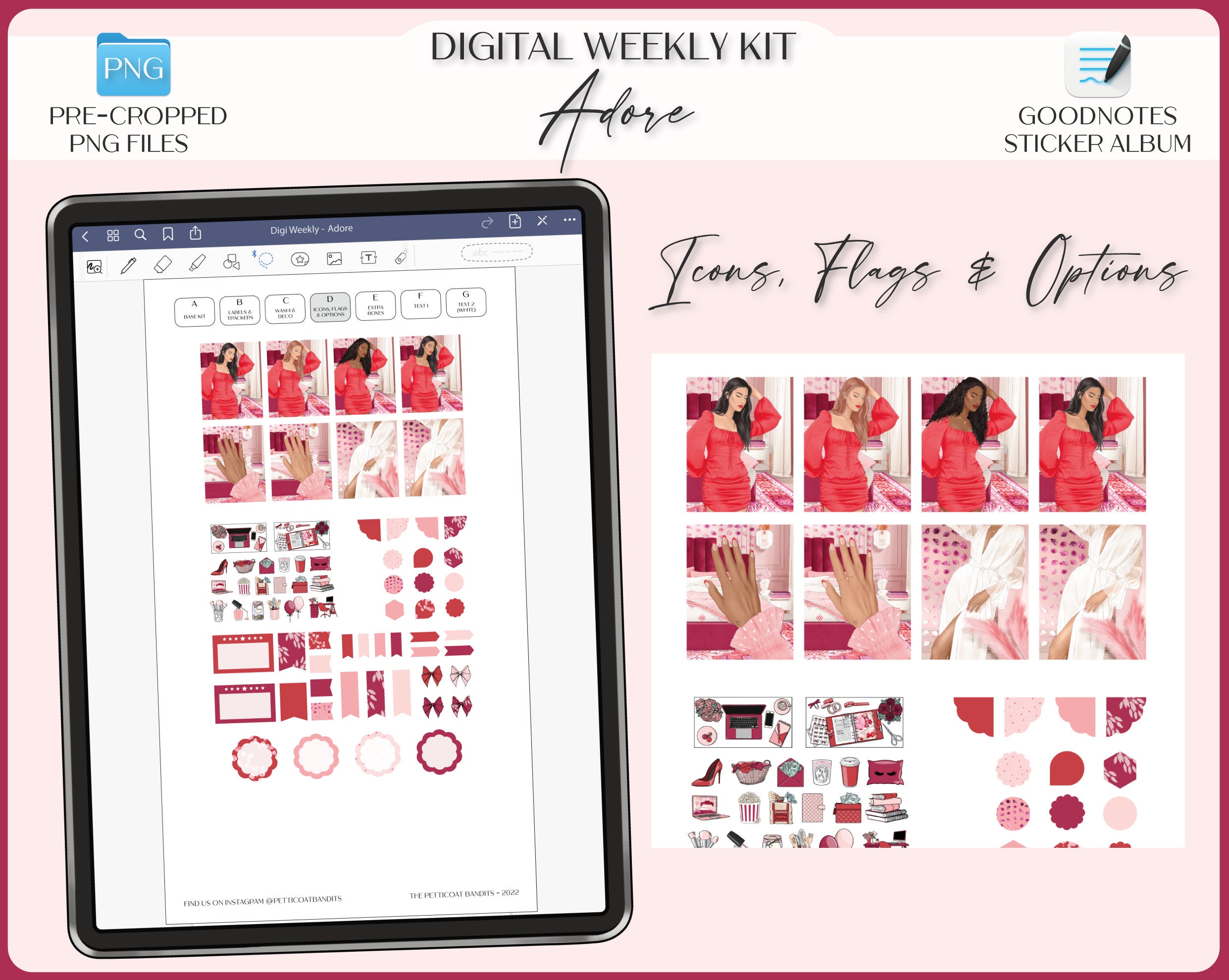 Digital Stickers for Goodnotes | Weekly Planner Kit | iPad Goodnotes ...