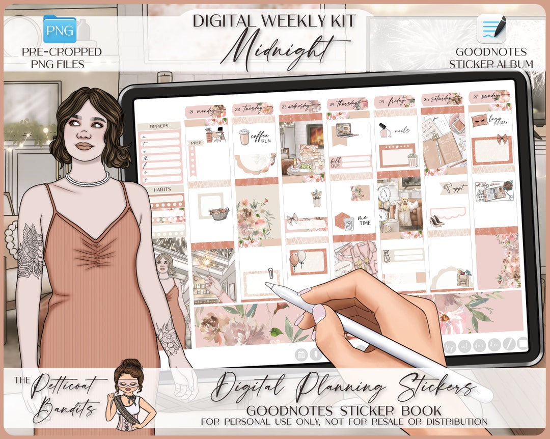 Digital Stickers for Goodnotes | Weekly Planner Kit | iPad Goodnotes ...