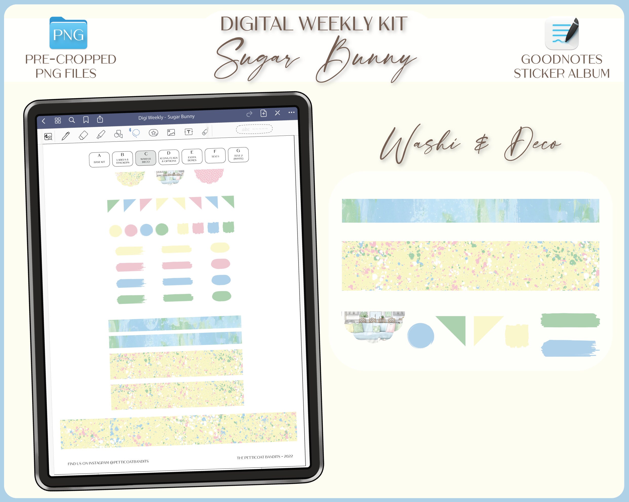 Digital Stickers for Goodnotes | Weekly Planner Kit | iPad Goodnotes ...