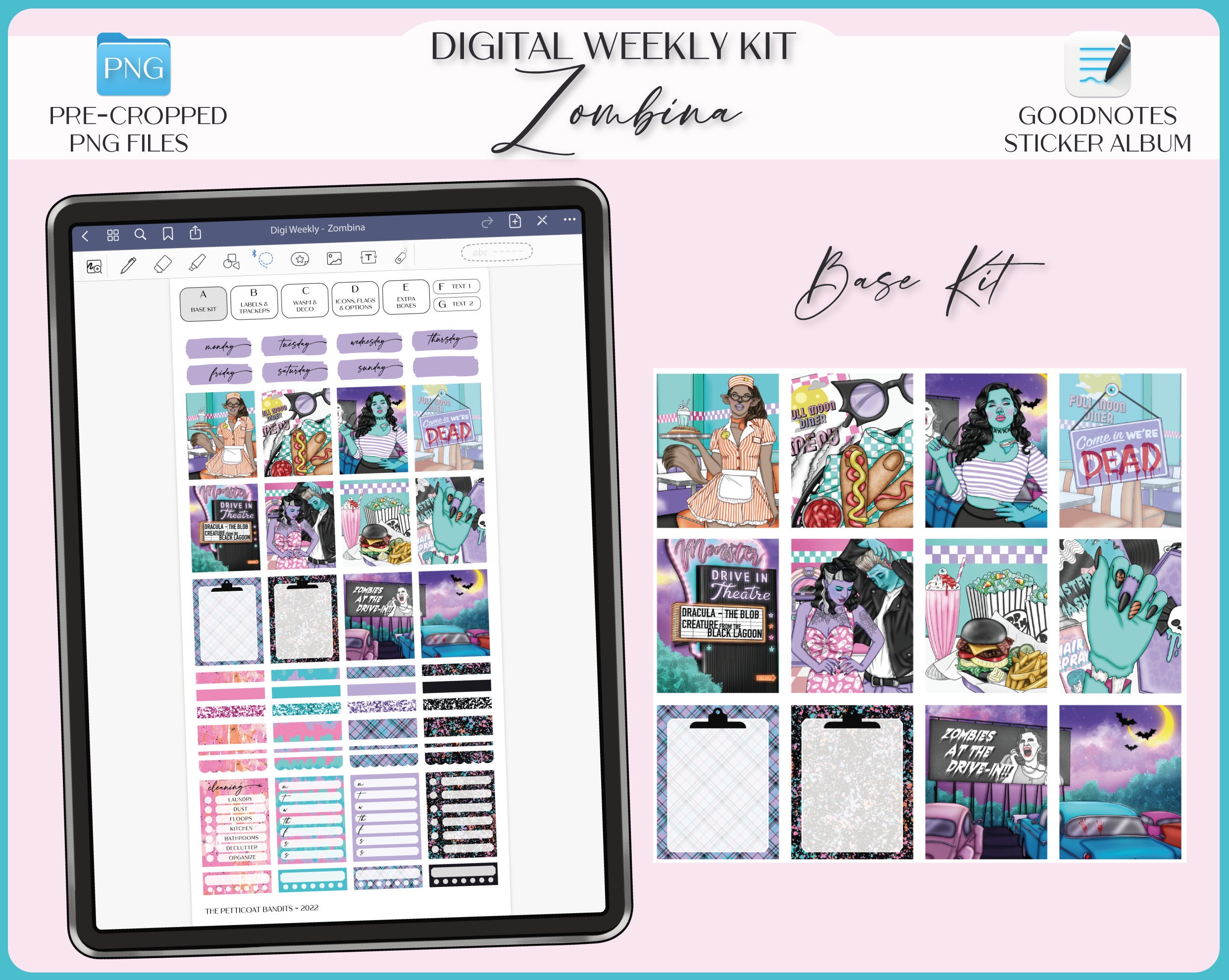 Digital Stickers for Goodnotes | Weekly Planner Kit | iPad Goodnotes ...