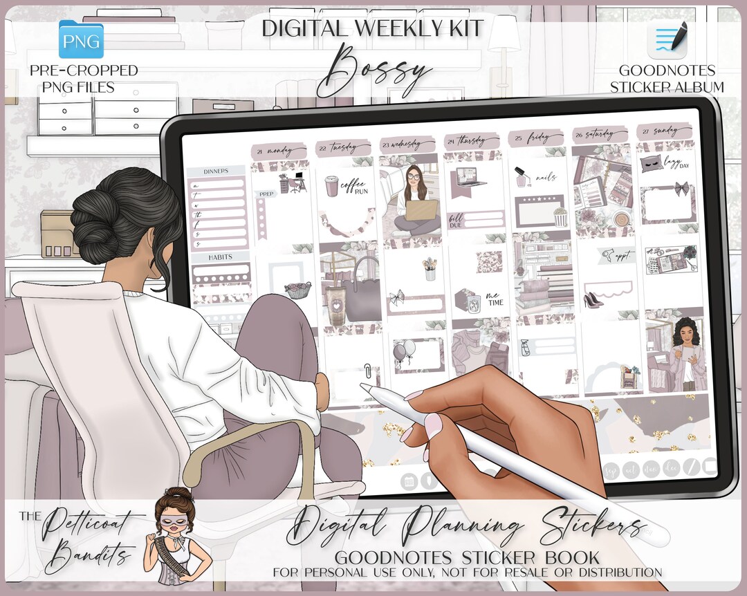 Digital Stickers for Goodnotes | Weekly Planner Kit | iPad Goodnotes ...
