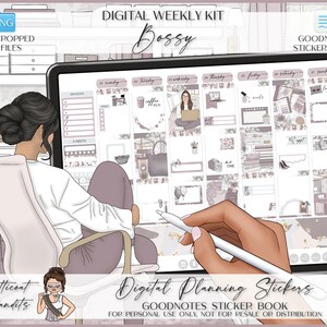 Digital stickers for GoodNotes | Weekly Planner Kit | iPad GoodNotes Sticker Book | Pre-cropped PNG Files | Digital Planning | Bossy