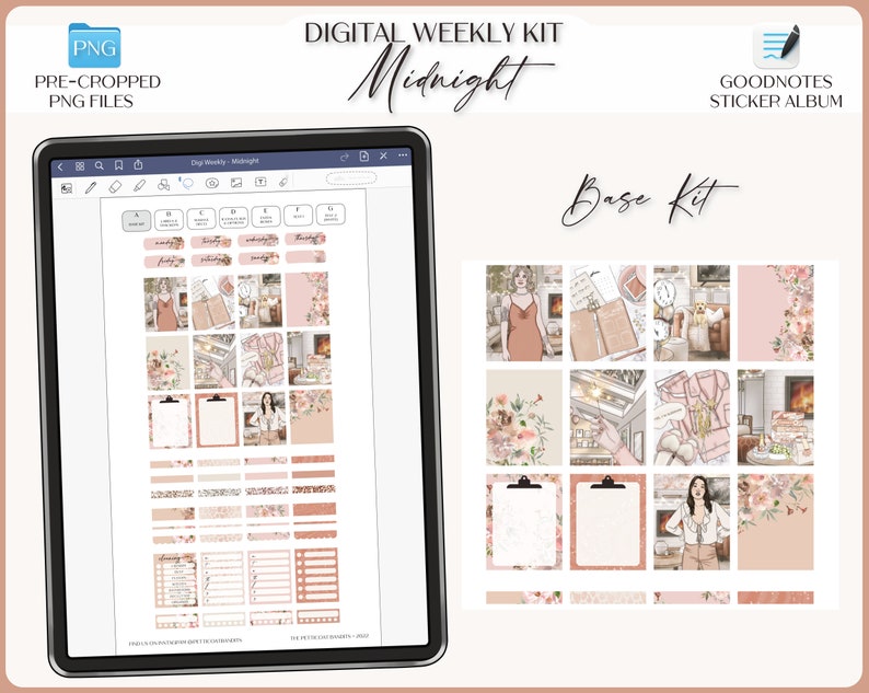 Digital Stickers for Goodnotes Weekly Planner Kit iPad Goodnotes