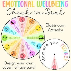 DIGITAL Emotional Wellbeing Wellbeing Check In Dial, School Counselor, Calm Down Corner, Therapy Office Decor, Social Emotional Learning