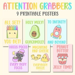 DIGITALE aufmerksamkeitsstarke Poster für Lehrer und Erzieher im Klassenzimmer | Studenten Achtung Poster Dekor | Klassenzimmer-Aufruf-Printables nett