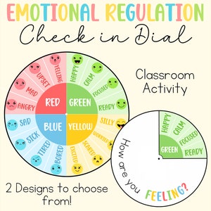 DIGITAL Emotional Regulation Check In Dial, Classroom Decor, Areas of Self Regulation, Special Needs Tools, Emotional Awareness, Wellbeing