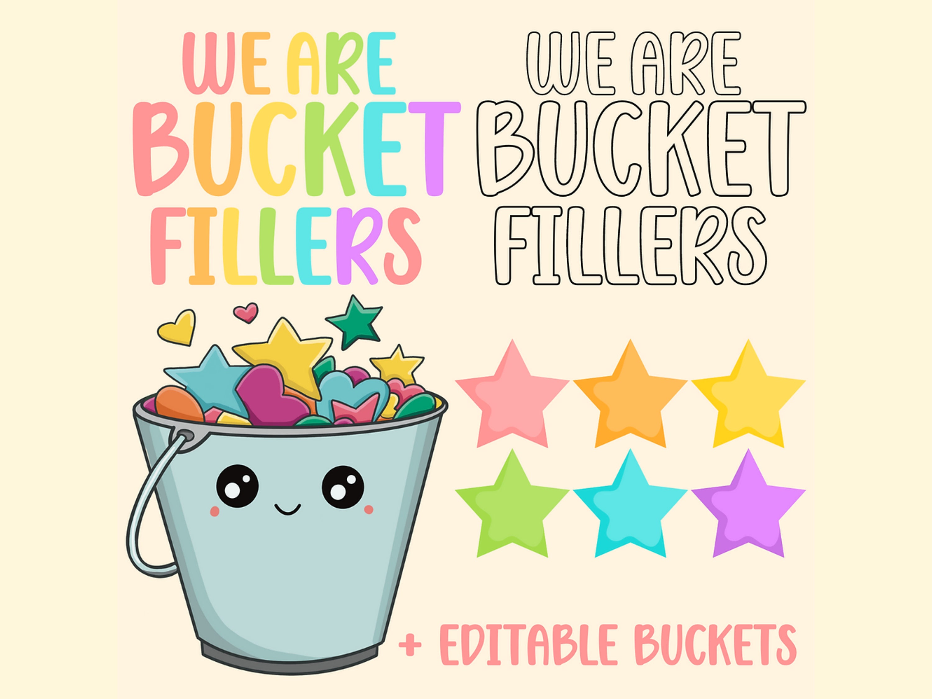 DIGITAL Bucket Filler Door Display, Printable, Editable, Download, Have