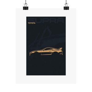 Lambda Supra MK4 Seitenprofil Poster Minimalistische Automobile Wandkunst